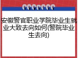安徽警官职业学院毕业生就业大致去向如何(警院毕业生去向)