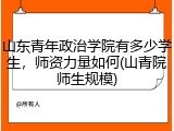 山东青年政治学院有多少学生，师资力量如何(山青院师生规模)