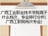 广西工业职业技术学院属于什么档次，专业排行分析(广西工职院档次专业)
