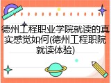 德州工程职业学院就读的真实感觉如何(德州工程职院就读体验)