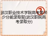 武汉职业技术学院高考需多少分能录取呢(武汉职院高考录取分)
