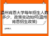 温州肯恩大学每年招生人数多少，政策变动如何(温州肯恩招生政策)