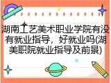 湖南工艺美术职业学院有没有就业指导，好就业吗(湖美职院就业指导及前景)