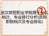 武汉商贸职业学院属于什么档次，专业排行分析(武商职院档次及专业排名)