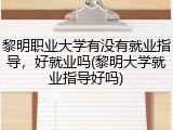 黎明职业大学有没有就业指导，好就业吗(黎明大学就业指导好吗)