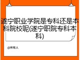 遂宁职业学院是专科还是本科院校呢(遂宁职院专科本科)