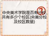 中央美术学院是否有分校，共有多少个校区(央美分校及校区数量)