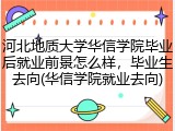 河北地质大学华信学院毕业后就业前景怎么样，毕业生去向(华信学院就业去向)