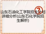 山东石油化工学院招生计划详细分析(山东石化学院招生解析)