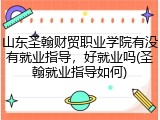 山东圣翰财贸职业学院有没有就业指导，好就业吗(圣翰就业指导如何)