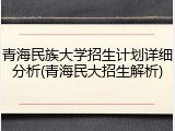 青海民族大学招生计划详细分析(青海民大招生解析)