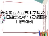 云南锡业职业技术学院如何，口碑怎么样？(云锡职院口碑如何)