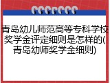 青岛幼儿师范高等专科学校奖学金评定细则是怎样的(青岛幼师奖学金细则)