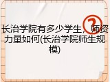 长治学院有多少学生，师资力量如何(长治学院师生规模)