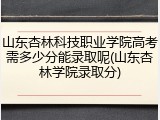 山东杏林科技职业学院高考需多少分能录取呢(山东杏林学院录取分)
