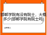 邯郸学院有没有院士，大概多少(邯郸学院有院士吗)