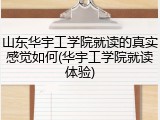 山东华宇工学院就读的真实感觉如何(华宇工学院就读体验)