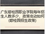 广东碧桂园职业学院每年招生人数多少，政策变动如何(碧桂园招生政策)