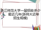 浙江师范大学一届招收多少人，最近几年(浙师大近年招生规模)