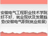 安徽电气工程职业技术学院好不好，就业现状及发展趋势(安徽电气职院就业前景)