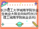 长沙理工大学城南学院毕业生就业大致去向如何(长沙理工城南学院就业去向)