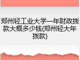 郑州轻工业大学一年财政拨款大概多少钱(郑州轻大年拨款)