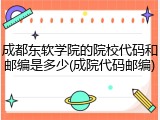 成都东软学院的院校代码和邮编是多少(成院代码邮编)
