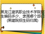 黑龙江建筑职业技术学院招生编码多少，隶属哪个部门(黑建院招生码归属)