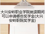 大兴安岭职业学院就读期间可以申请哪些奖学金(大兴安岭职院奖学金)