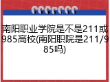 南阳职业学院是不是211或985高校(南阳职院是211/985吗)