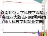 赣南师范大学科技学院毕业生就业大致去向如何(赣南师大科技学院就业去向)