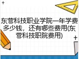 东营科技职业学院一年学费多少钱，还有哪些费用(东营科技职院费用)