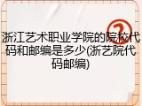 浙江艺术职业学院的院校代码和邮编是多少(浙艺院代码邮编)
