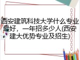 西安建筑科技大学什么专业最好，一年招多少人(西安建大优势专业及招生)