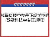 鹤壁科技中专是正规学校吗(鹤壁科技中专正规吗)