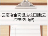 云南冶金高级技校口碑(云冶技校口碑)