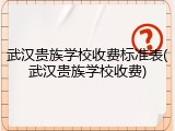 武汉贵族学校收费标准表(武汉贵族学校收费)