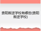 贵阳叛逆学校有哪些(贵阳叛逆学校)