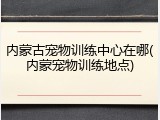 内蒙古宠物训练中心在哪(内蒙宠物训练地点)