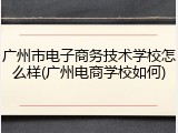 广州市电子商务技术学校怎么样(广州电商学校如何)