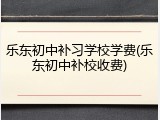 乐东初中补习学校学费(乐东初中补校收费)