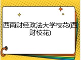 西南财经政法大学校花(西财校花)