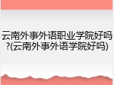 云南外事外语职业学院好吗?(云南外事外语学院好吗)