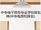中专电子商务专业学校排名榜(中专电商校排名)