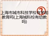 上海市城市科技学校有学前教育吗(上海城科校有幼教吗)