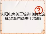 沈阳电商美工培训电商怎么样(沈阳电商美工培训)