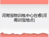 河南宠物训练中心在哪(河南训宠地点)