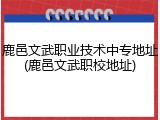 鹿邑文武职业技术中专地址(鹿邑文武职校地址)