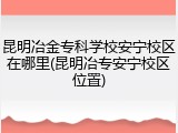 昆明冶金专科学校安宁校区在哪里(昆明冶专安宁校区位置)