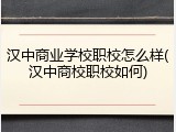 汉中商业学校职校怎么样(汉中商校职校如何)